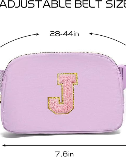 Gitus Initial Belt Bag Fanny Pack Crossbody Bag for Girls Birthday Gifts Age 8-10 Teen Girl Gifts Trend Stuff Personalized Letter Gifts for Daughter Sister (Lavender-J)