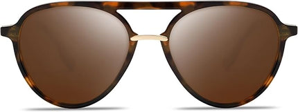 SOJOS Retro Aviator Polarized Sunglasses for Women Men Double Bridge Ladies Shades