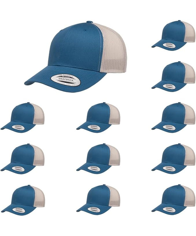 Yupoong Classic Premium Mesh 6 Panel Retro Trucker Cap | Mid Profile Snapback | OSFA | Bulk Pack Available