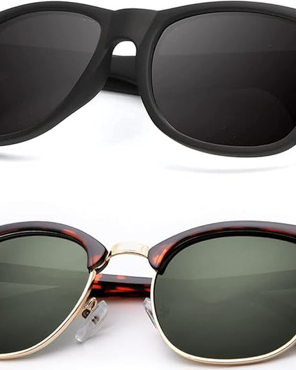 KALIYADI Polarized Sunglasses for Men and Women Semi-Rimless Frame Driving Sun glasses UV Blocking