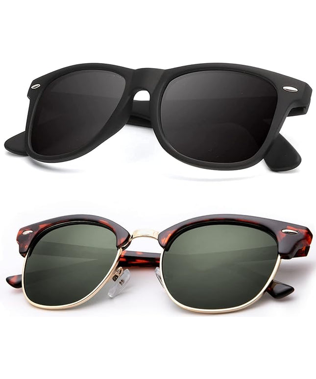 KALIYADI Polarized Sunglasses for Men and Women Semi-Rimless Frame Driving Sun glasses UV Blocking