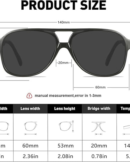 YDAOWKN Retro Aviator Sunglasses for Women Mens Large Frame Classic Vintage 70s Sun Glasses Aviators