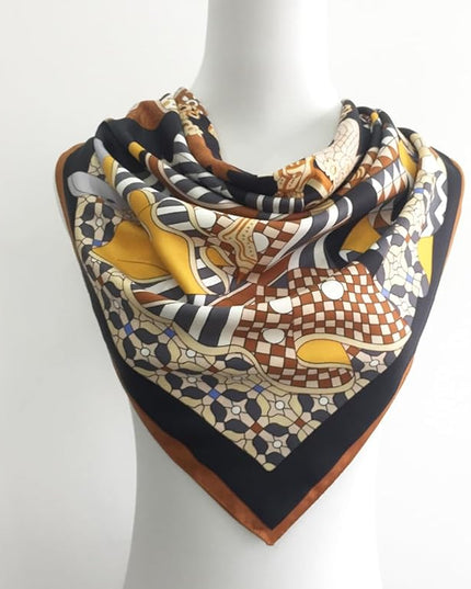 Julunar Silk Like Head Scarf for Women - Satin Large Hair Scarves - 35" Square Silk Hair Wrap for Sleeping with Gift Packed