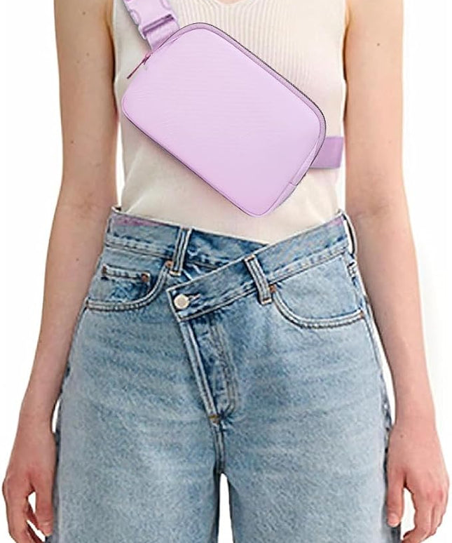 Belt Bag for Women, Cross Body Fanny Pack Fashion Waist Packs Everywhere Belt Bag with Adjustable Strap Gifts for Teen Girls Women Men (Lavender)