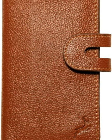 DEERHANDMADE womens wallet (Holds 15-18 Cards, 4 Flat Pockets, 1 ID Windows) Genuine Leather clutch purses for women | Slim long wallets for women | rfid blocking wallet (brown wallets)
