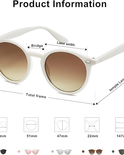 SOJOS Retro Round Polarized Sunglasses for Women Men Classic Vintage Sunnies SJ2069