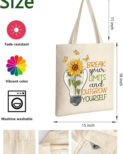 AUSVKAI Canvas Tote Bag Aesthetic for Women, Cute Cloth Cotton Bags for College Shopping Beach Grocery and Trendy Gifts