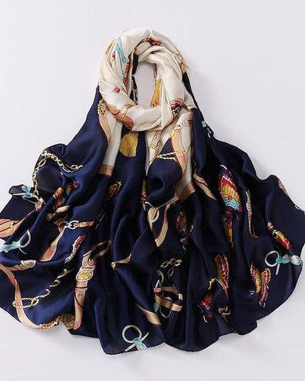 Fashion Scarves Scarf 100% Silk Feeling Scarf Silk Like Scarves Long Lightweight Sunscreen Shawls for Women