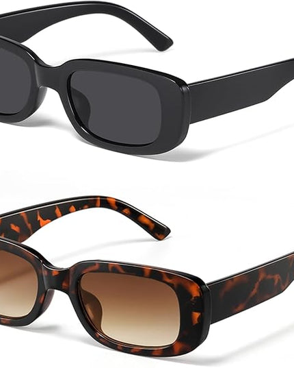 JASPIN Rectangle Sunglasses for Women Men Trendy Y2k Retro 90s Sun Glasses UV Protection Cool Square Frame