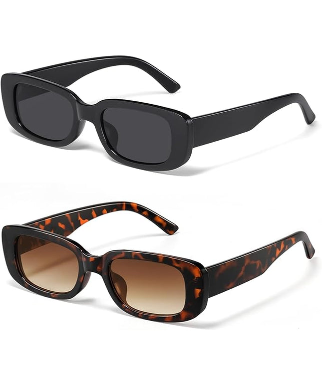 JASPIN Rectangle Sunglasses for Women Men Trendy Y2k Retro 90s Sun Glasses UV Protection Cool Square Frame