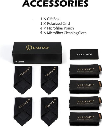 KALIYADI Sunglasses Men Polarized Sunglasses for Men Women Unisex Semi-Rimless Frame Retro Driving Sun Glasses UV Blocking