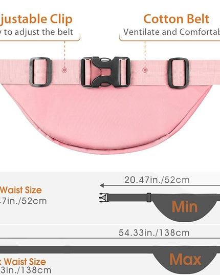 Large Fanny Pack for Women Men - Syican Waist bag with 3-Zipper Pockets, Gifts for Enjoy Sports Traveling Workout Casual Hands-Free crossbody bags Fits MAX 7.9'' iPad & 6.6'' Phone