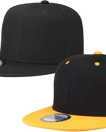 Classic Snapback Hat Cap Hip Hop Style Flat Bill Blank Solid Color Adjustable Size
