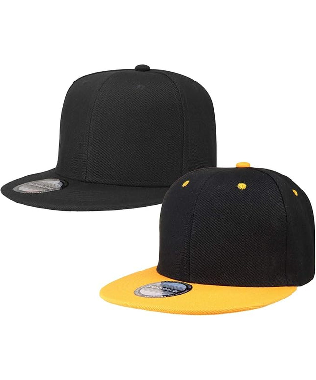 Classic Snapback Hat Cap Hip Hop Style Flat Bill Blank Solid Color Adjustable Size