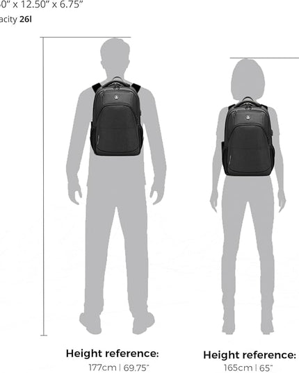 Swissdigital Design Travel Laptop Backpack for Men and Women, College Backpack with USB Charging Port for Fits 16 Inch Notebook, Grey | SD1670-02