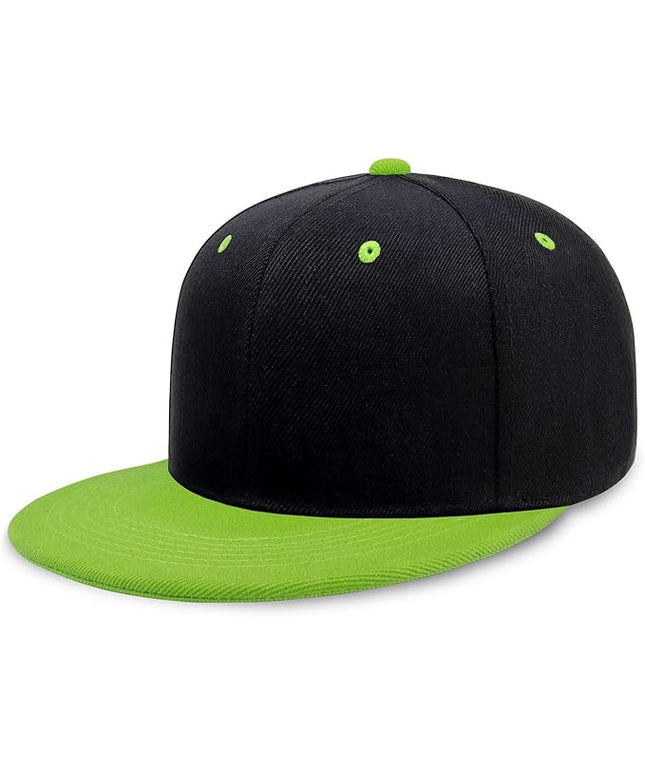 CHOK.LIDS Flat Bill Visor Classic Snapback Hat Blank Adjustable Brim High Top End Trendy Color Style Plain Tone Baseball Cap