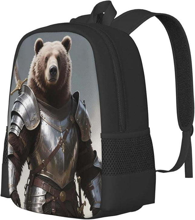 Bear And Sword Laptop Backpack Fits 15 Inch Laptop Travel Backpack Rucksack For Men Women