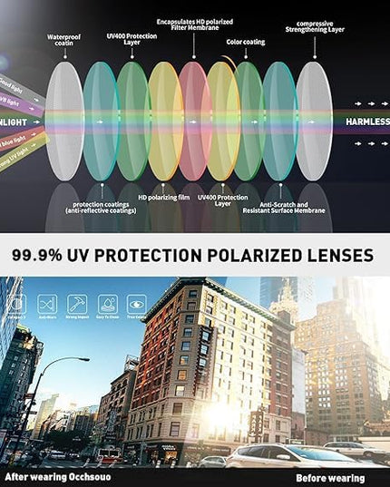 Polarized Sunglasses Womens Men - Sun glasses Fashion Trendy Driving Fishing UV Blocking UV400 Protection