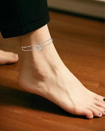 Dorunmo 925 Sterling Silver Infinity Heart Cross Circle Evil Eye Anklet Bracelets for Women Mother's Day Jewelry for Wife Girlfriend Mom Her