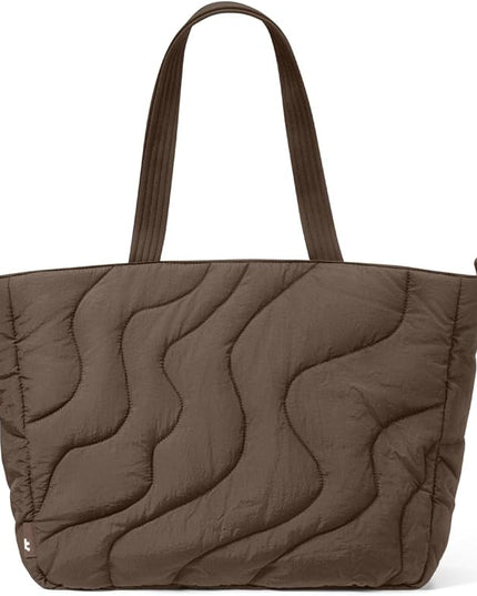 tomtoc 16-inch Puffy Laptop Tote Bag for Women 13.5L, Lightweight Puffer Work Tote with Padded Laptop Compartment for 15/16-inch MacBook, Large Capacity Tote Bag for Office, Business, Daily Essentials