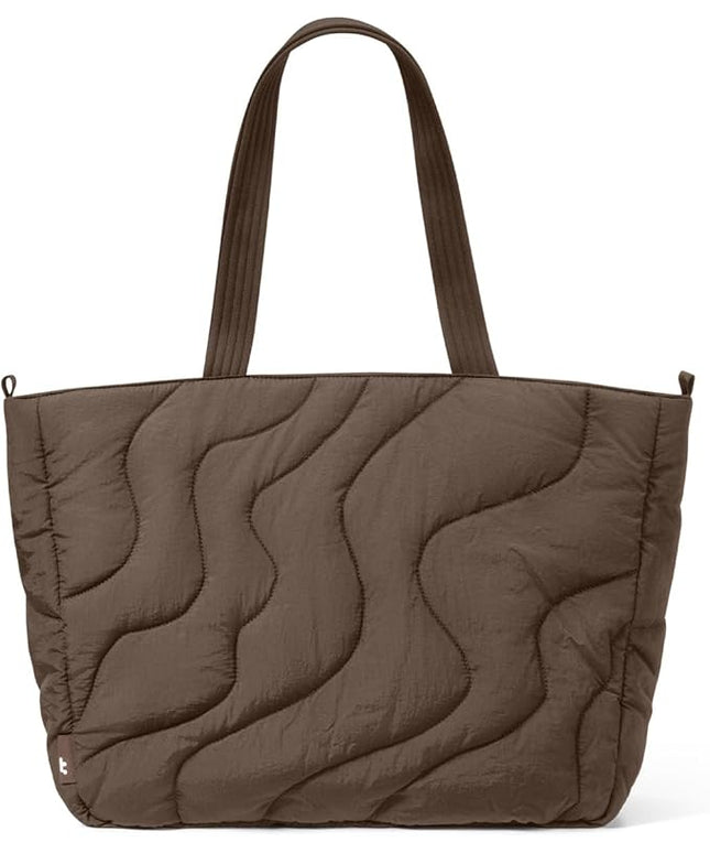 tomtoc 16-inch Puffy Laptop Tote Bag for Women 13.5L, Lightweight Puffer Work Tote with Padded Laptop Compartment for 15/16-inch MacBook, Large Capacity Tote Bag for Office, Business, Daily Essentials