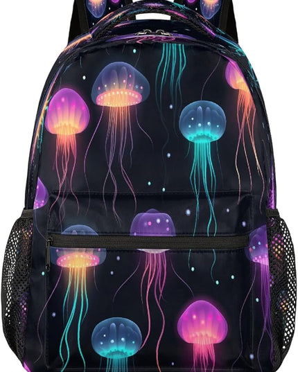 Large Backpack with 15.6 Inch Laptop Compartment, Fantasy Jellyfish Ocean Animal Adult Backpack for Work, Travel & School College Boys Girls
