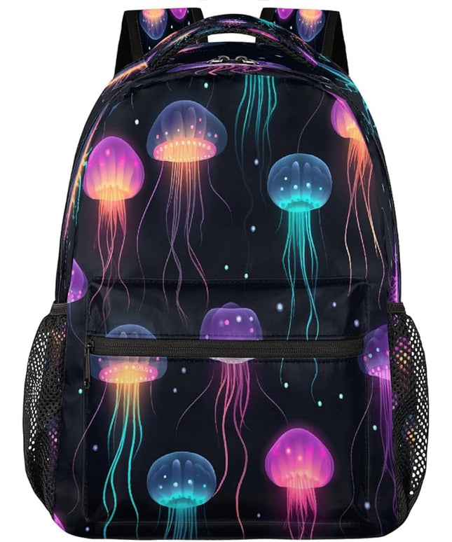 Large Backpack with 15.6 Inch Laptop Compartment, Fantasy Jellyfish Ocean Animal Adult Backpack for Work, Travel & School College Boys Girls
