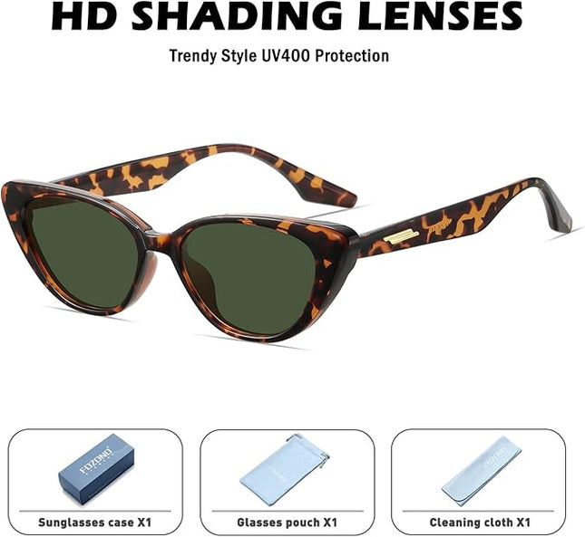 Retro Vintage Narrow Cat Eye Sunglasses for Women 90s Small Chic Style Trendy Sunnies UV400 Protection FZN7514