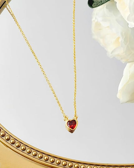 Cute Heart Necklace Dainty 18k Gold Plated Tiny Heart Pendant Choker Necklaces Small Gold Love Open Heart Chain Necklace for Women Simple Gold Necklace for Women Trendy Jewelry