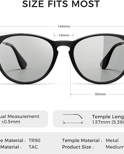 SUNGAIT Premium Vintage Round Sunglasses for Women Men Classic Retro Trendy Style