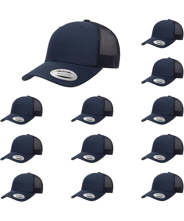 Yupoong Classic Premium Mesh 6 Panel Retro Trucker Cap | Mid Profile Snapback | OSFA | Bulk Pack Available