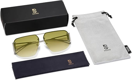 SOJOS Trendy Aviator Sunglasses Mens Womens Retro Metal Rimless Frame Shades Lentes De Sol Para Mujer SJ1192