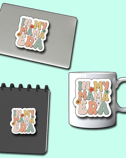 (3Pcs) in My Mama Era Sticker, Sticker Gifts Mama Decorate Books, Laptops, Water Bottles Kindles Stickers, Phones Tumbler Waterproof Vinyl 3" Inch