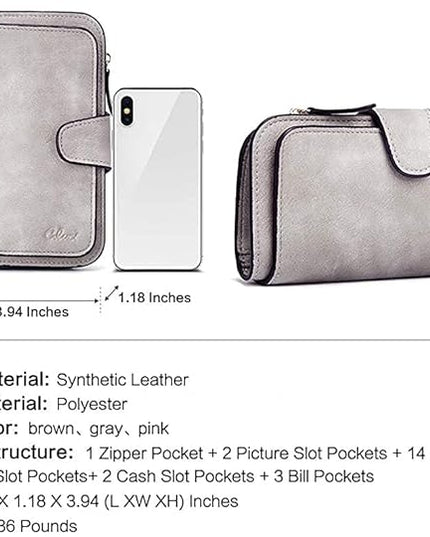 CLUCI Wallet For Women PU Leather RFID Blocking Womens Wallet Bifold Card Holder with ID Window Gifts for Women Birthday | RFID Blocking, Designer, Trifold, Card Holder, ID Window