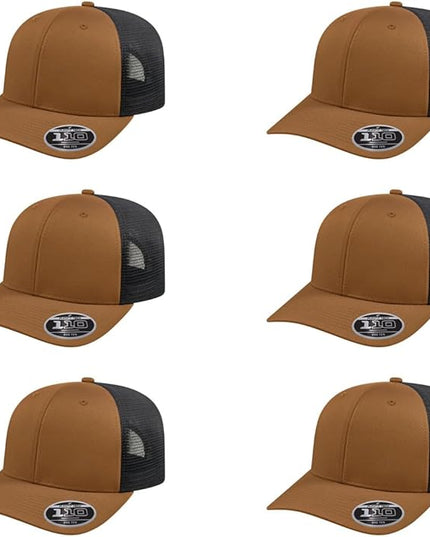Cap America i8502 Flexfit 110 Premium Mid Profile 6-Panel Mesh Back Trucker Cap Hat w/UV Guard & Adjustable Snapback