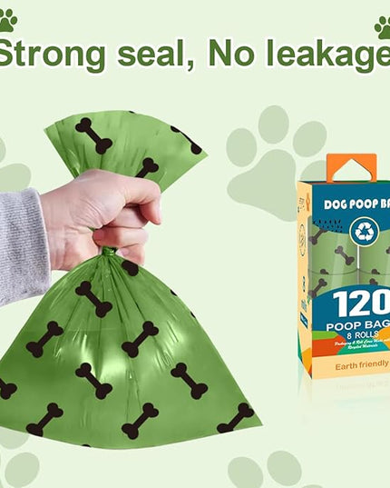 Green Dog Poo Bags Lavender scent -120 Large Biodegradable Poop Bags, Extra Thicken Strong Corn Starch Blended Compostable Leak Proof Poop Waste Bag for Dogs