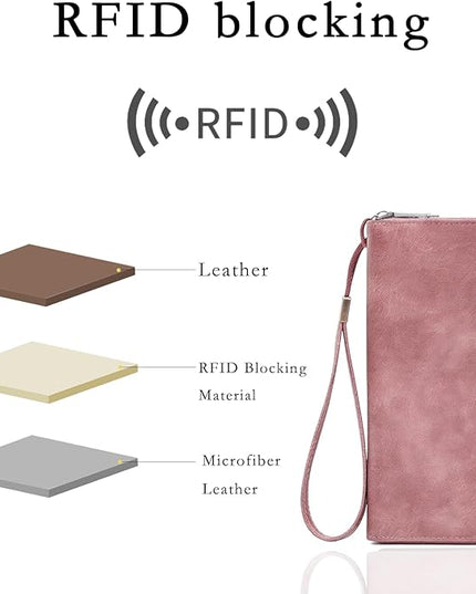 YAPAIOU Wallet For Women Large Capacity Wristlet Purse for Women RFID Blocking Multi Clutch Wallet