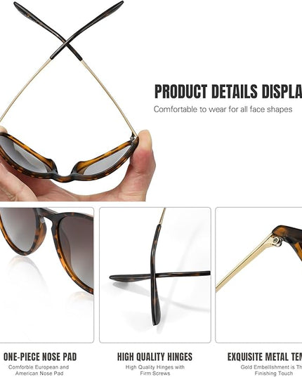 CHBP Polarized Sunglasses for Women Men - Trendy 2025 Vintage Classic Retro Round Mirrored Lens Designer Style