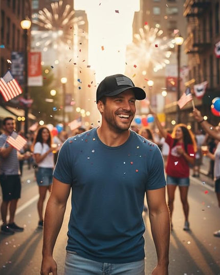 AURR American Flag Trucker Hat, Patriotic Baseball Cap for Men & Women, Breathable Mesh Adjustable Snapback, USA Flag Patch