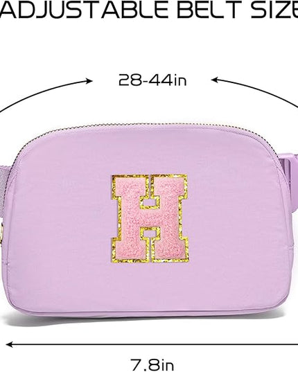 Gitus Initial Belt Bag Fanny Pack Crossbody Bag for Girls Birthday Gifts Age 8-10 Teen Girl Gifts Trend Stuff Personalized Letter Gifts for Daughter Sister (Lavender-H)