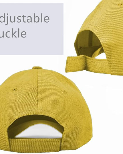 Glory Max Plain Baseball Cap Hook & Loop Strap Adjustable Solid Blank Curved Visor Hat