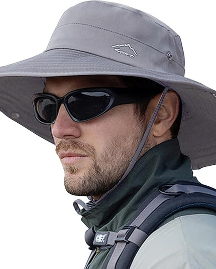 Cooling Sun Hat for Men Women,Wide Brim Bucket Hat Foldable Boonie Hat for Fishing Hiking Garden Safari Beach
