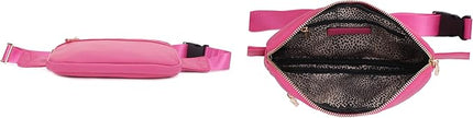 LOVESOME Vegan Leather Everywhere Fashion Waist Bag Fanny Pack Crossbody Bag Belt Bag Sling Bag with Adjustable Strap for Women (Fuchsia)