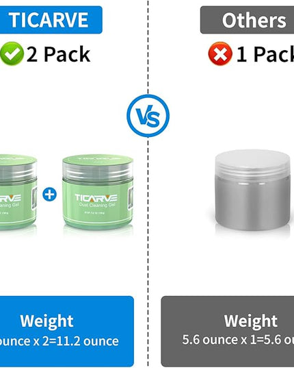 TICARVE 2Pack Cleaning Gel for Car Detailing Vent Cleaner Cleaning Putty Gel Auto Detail Tools Car Interior Cleaner Cleaning Mud for Cars and Keyboard Cleaner Cleaning Slime Green (320g/11.2oz)