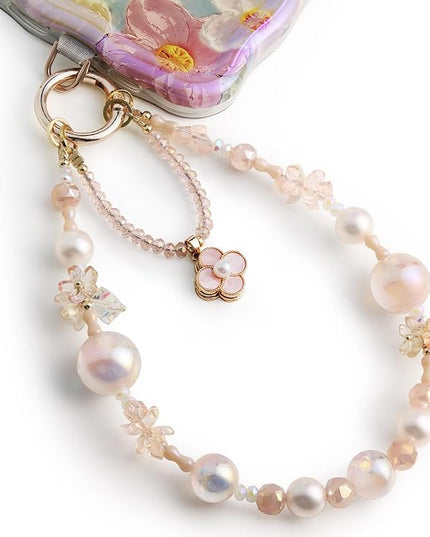 Phone Charm for Women, Anti-Theft Phone Wrist Strap Hands-Free & Beaded Chain, Detachable Cell Phone Lanyard with Tether Tab