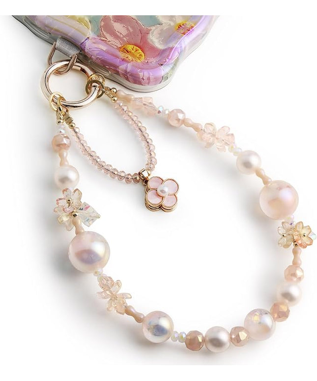 Phone Charm for Women, Anti-Theft Phone Wrist Strap Hands-Free & Beaded Chain, Detachable Cell Phone Lanyard with Tether Tab