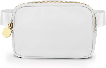 DANCOUR Women's White Nylon Crossbody Bag, Water Resistant, 7.5" x 2" x 5"