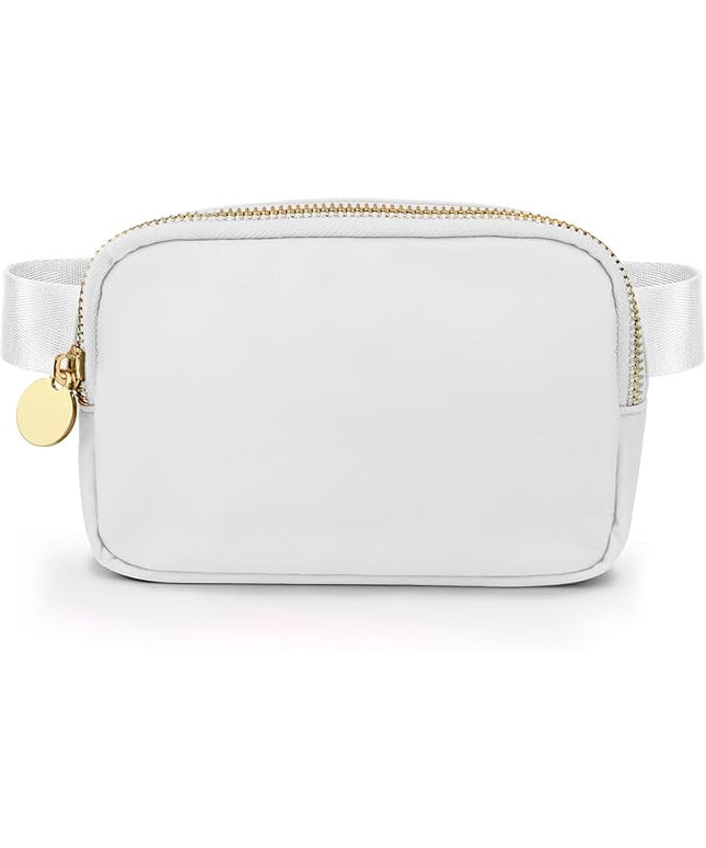 DANCOUR Women's White Nylon Crossbody Bag, Water Resistant, 7.5" x 2" x 5"