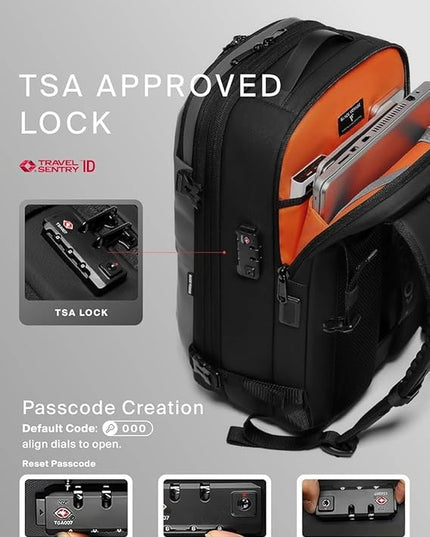 BlackVoyage Vortex Vacuum Seal Travel Backpack 60L Expandable Air Compression System Water Resistant TSA Lock Carry-On Suitcase Luggage Gray AERO - Vacuum Pump Included