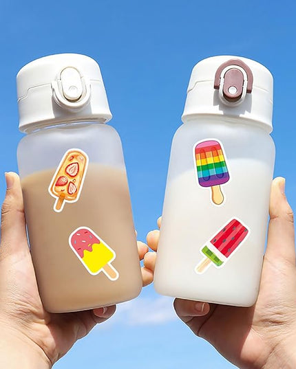 Summer Popsicle Vinyl Stickers - 50PCS Small Waterproof Ice-Lolly Stickers Ice Cream Decals for Party Favors Birthday Water Bottles Laptop Bicycle Skateboard Scrapbook Refrigerator Decor